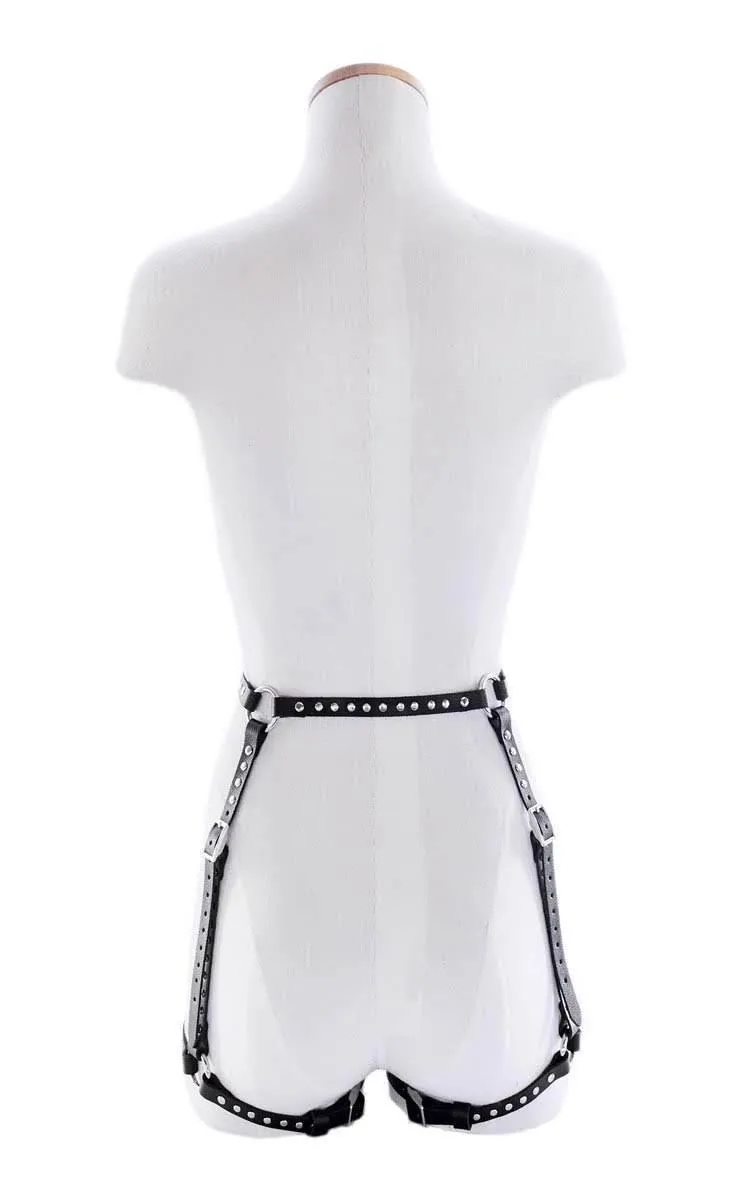 Astra Leather Rivets Garter Belt