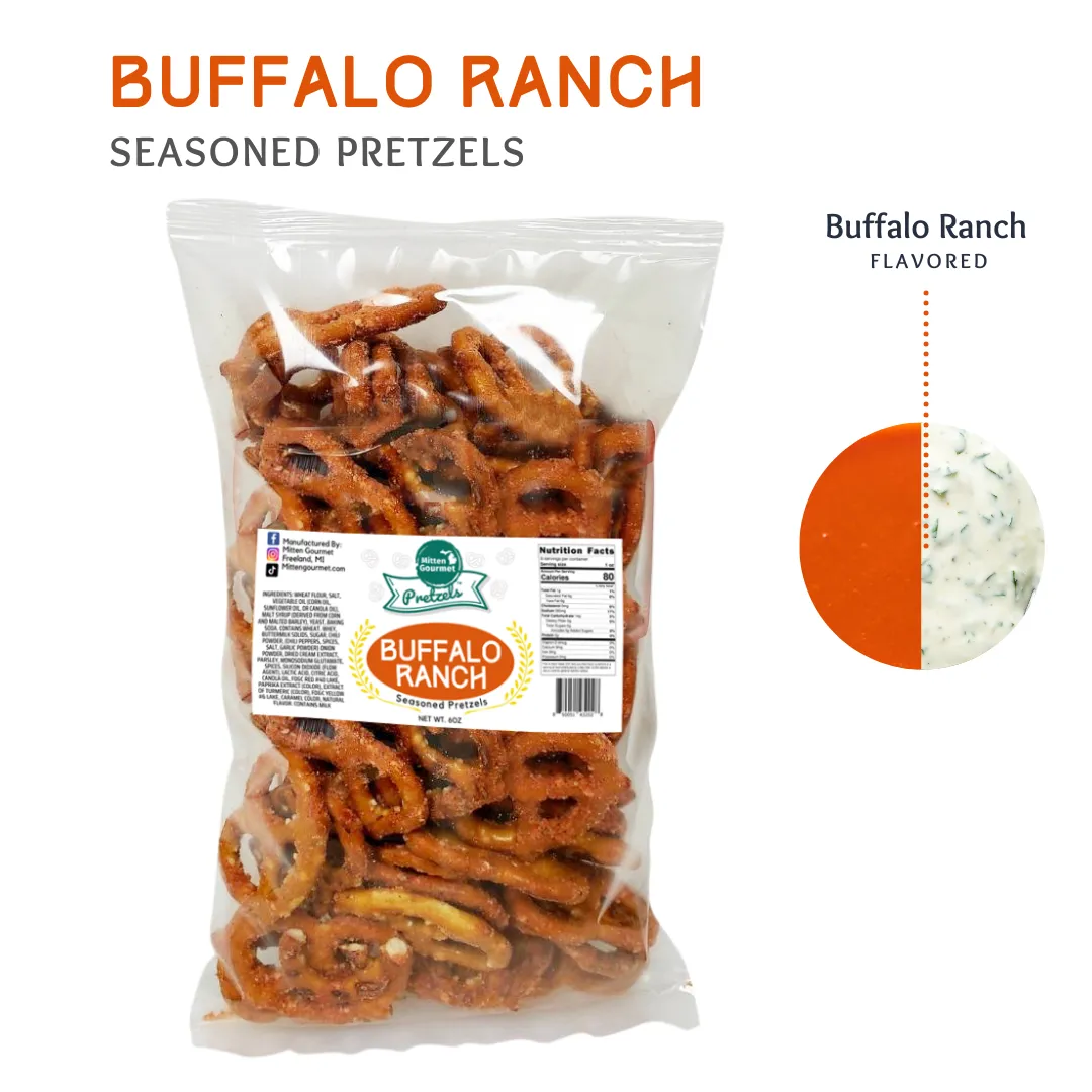 Buffalo Ranch - Small Batch Gourmet Pretzels by Mitten Gourmet