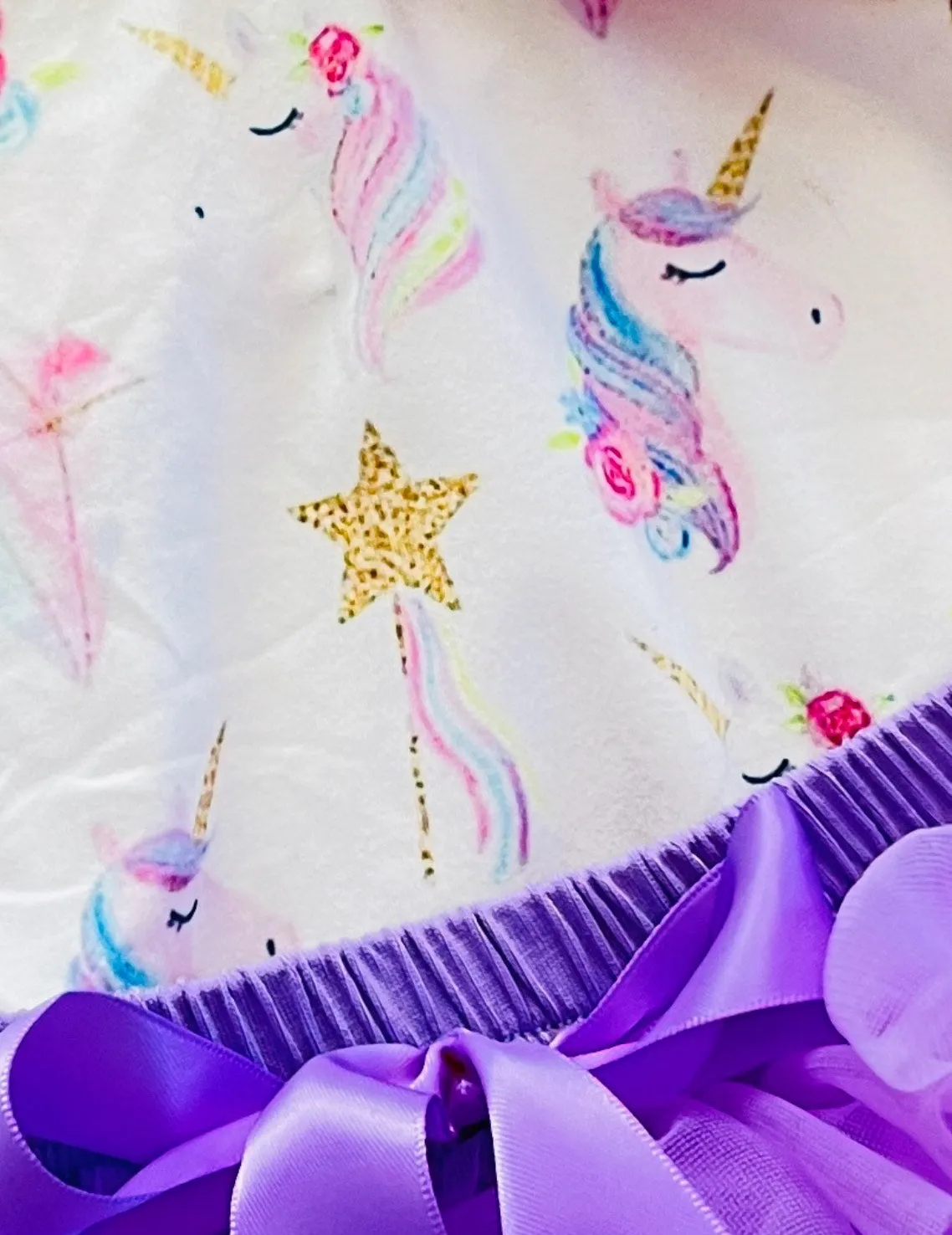 First Birthday Magical Unicorn Pink Purple 3 Piece Set