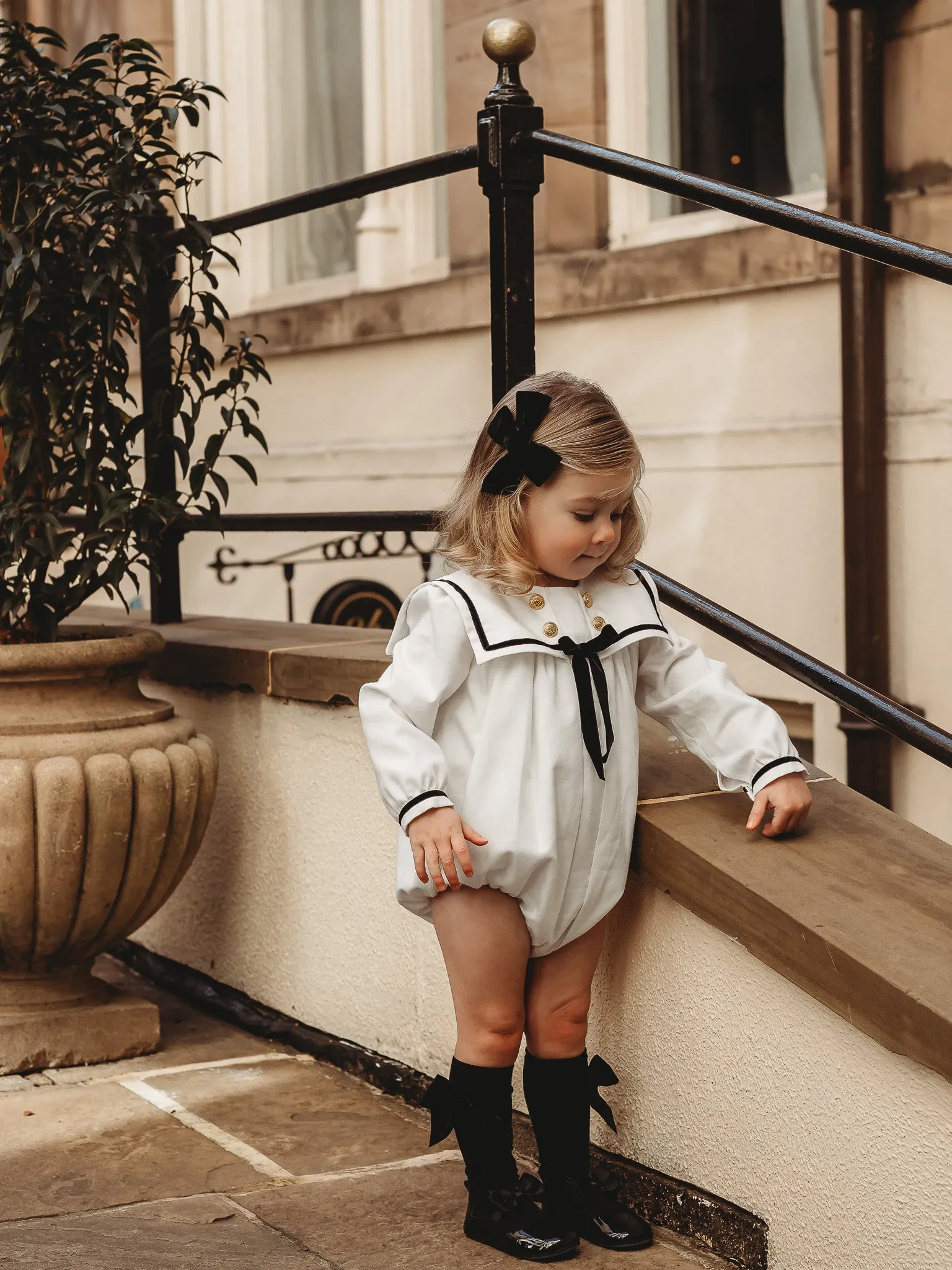 'Florri' monochrome sailor collar romper
