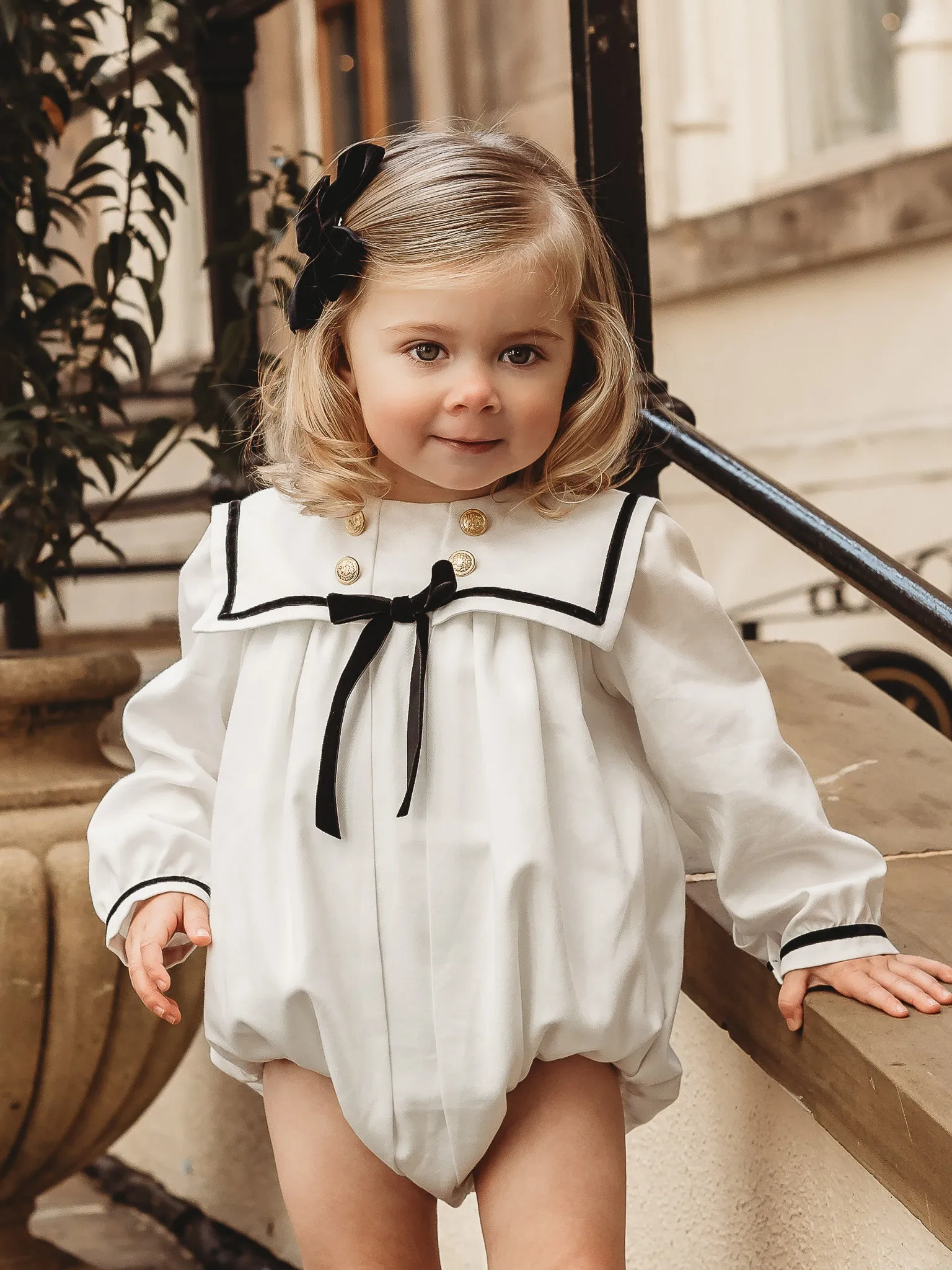 'Florri' monochrome sailor collar romper