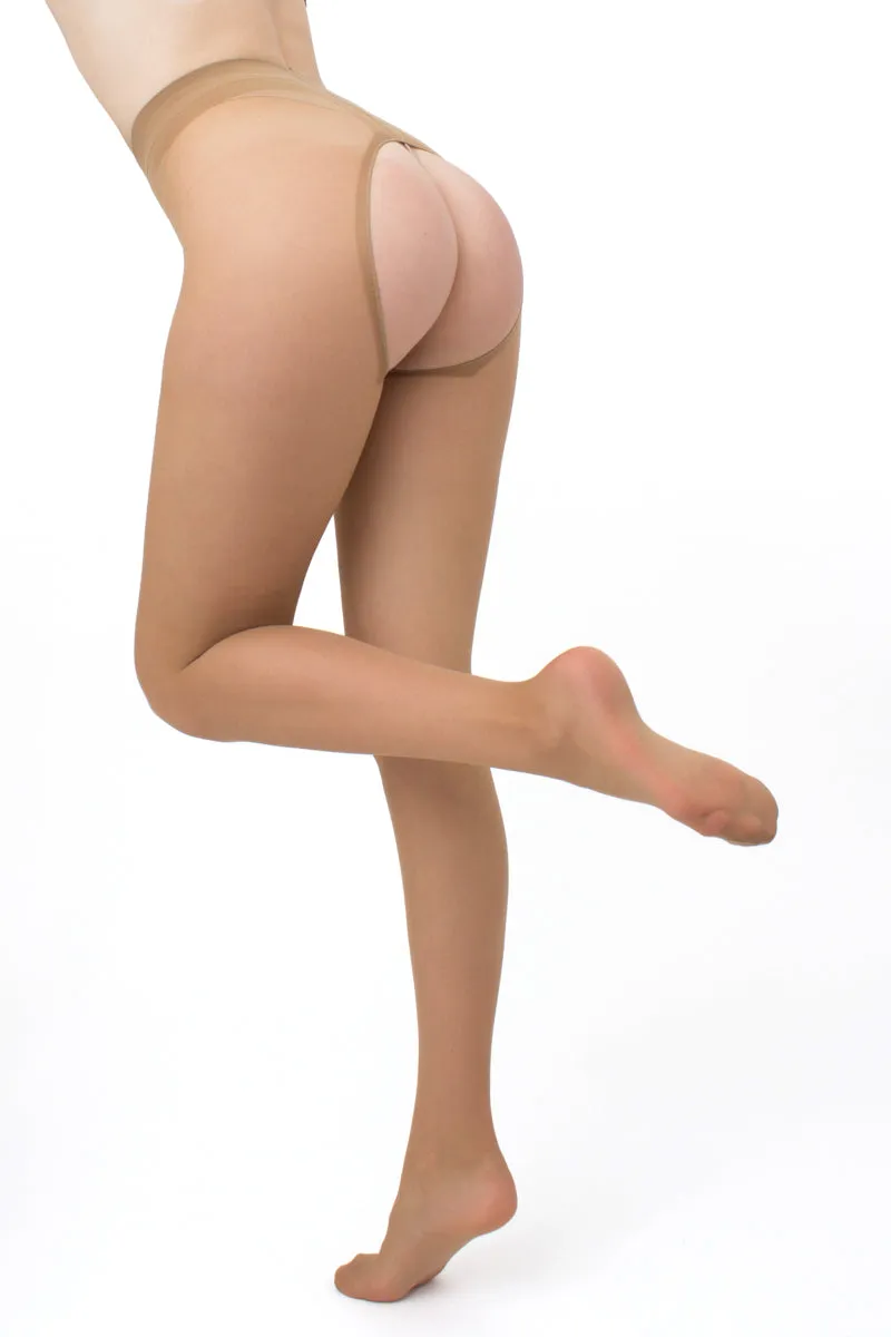 Giulia Intimo Plus 20 Denier Open Gusset - Sheer Crotchless Tights