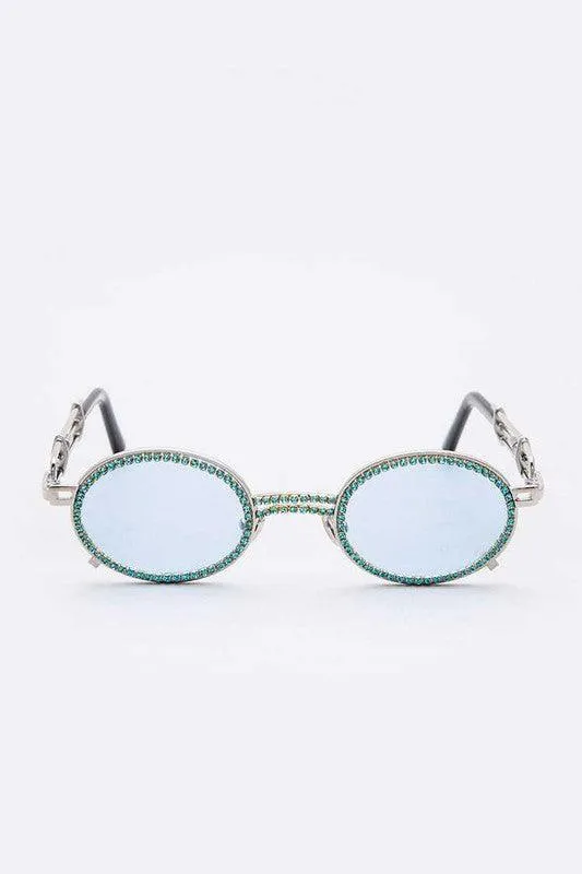 Luxury Rhinestone Round Sunglasses