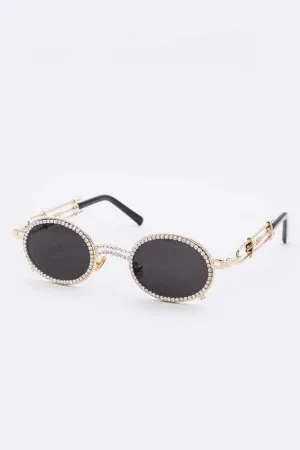 Luxury Rhinestone Round Sunglasses