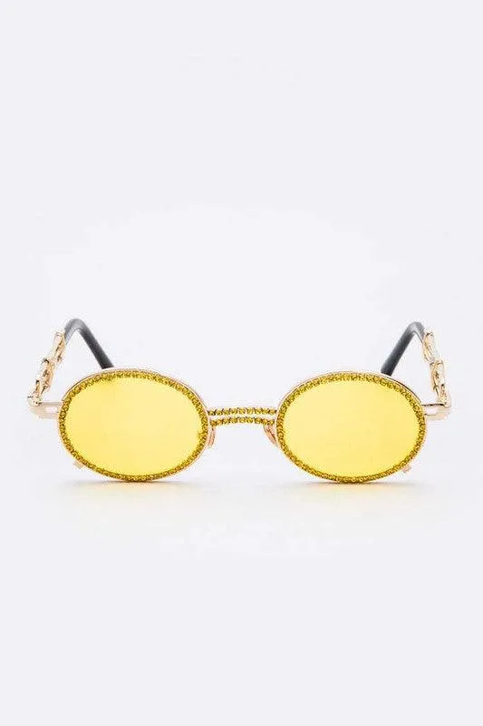Luxury Rhinestone Round Sunglasses