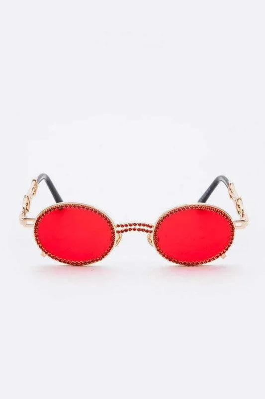 Luxury Rhinestone Round Sunglasses