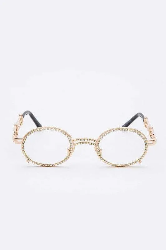 Luxury Rhinestone Round Sunglasses