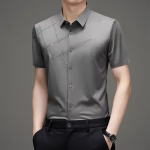 Mens Trendy Iron-Free Short Sleeve Shirt