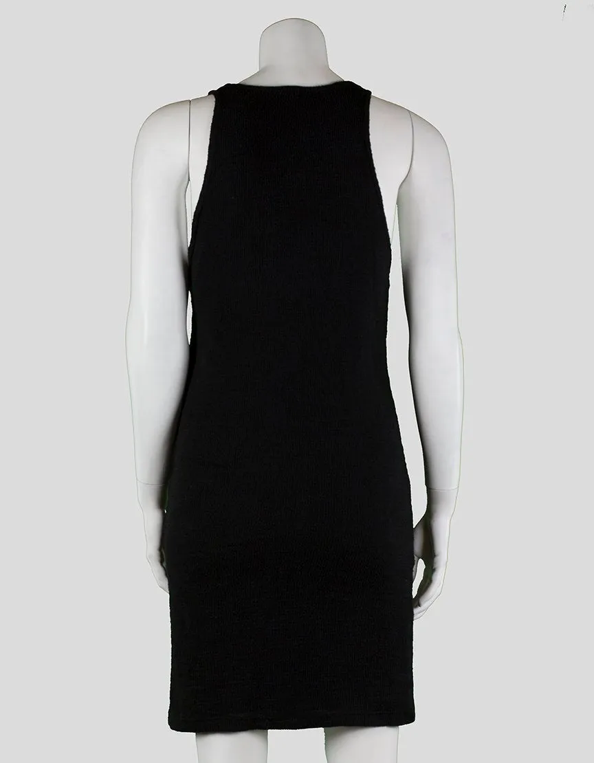 Monrow Black Sleeveless Scoop Neck Knit Dress Size Small