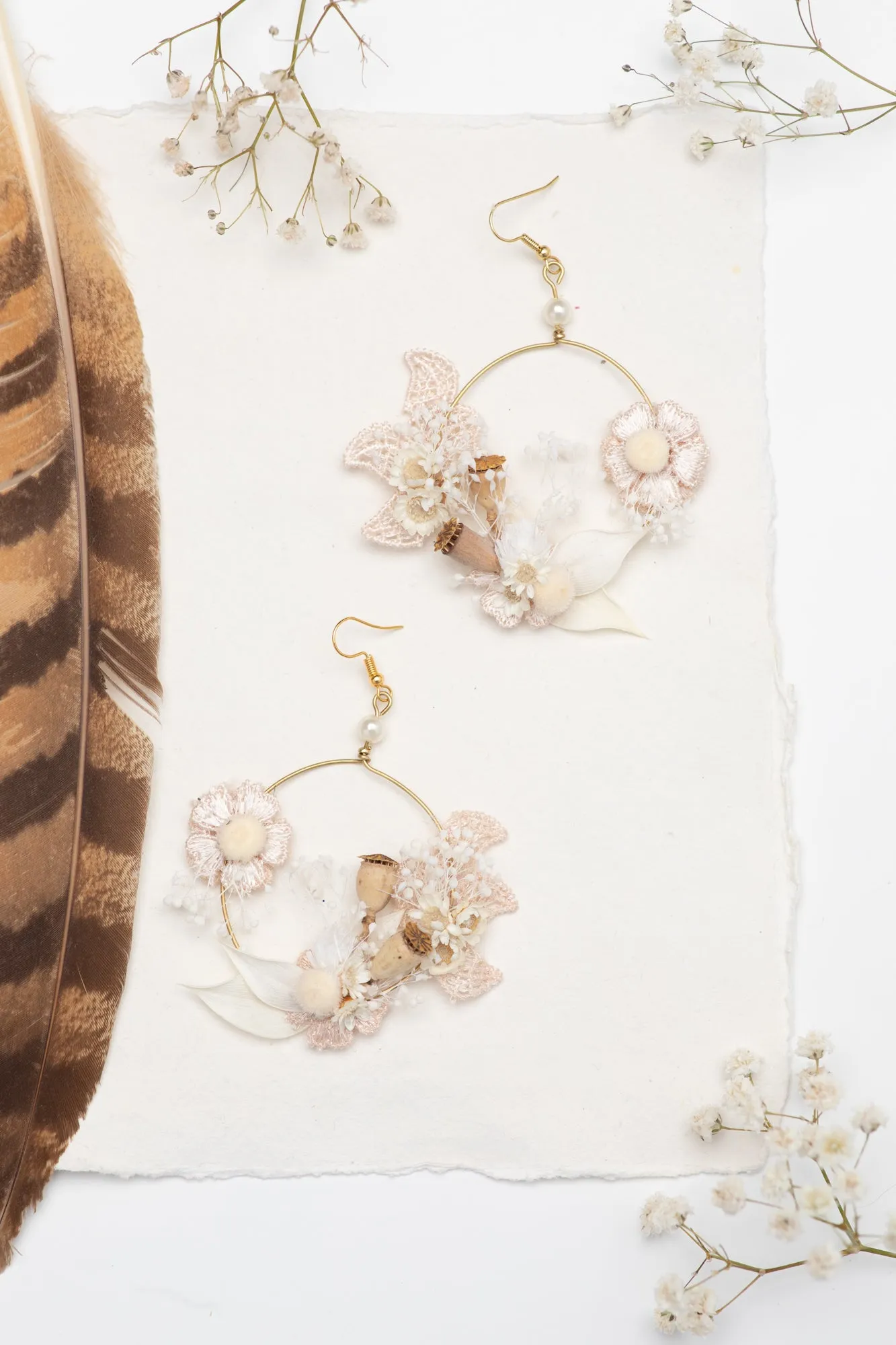 Romantic circle dangle earrings