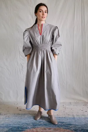 Taroudant dress. checkered. Mocca