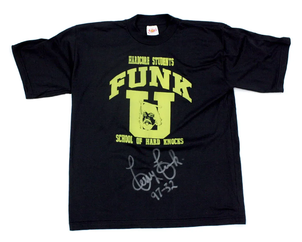 TERRY FUNK SIGNED GOLD/BLACK T-SHIRT LG