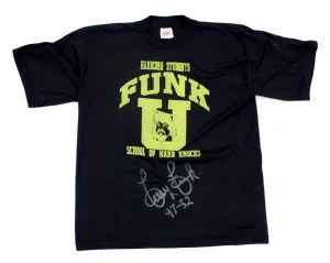 TERRY FUNK SIGNED GOLD/BLACK T-SHIRT LG