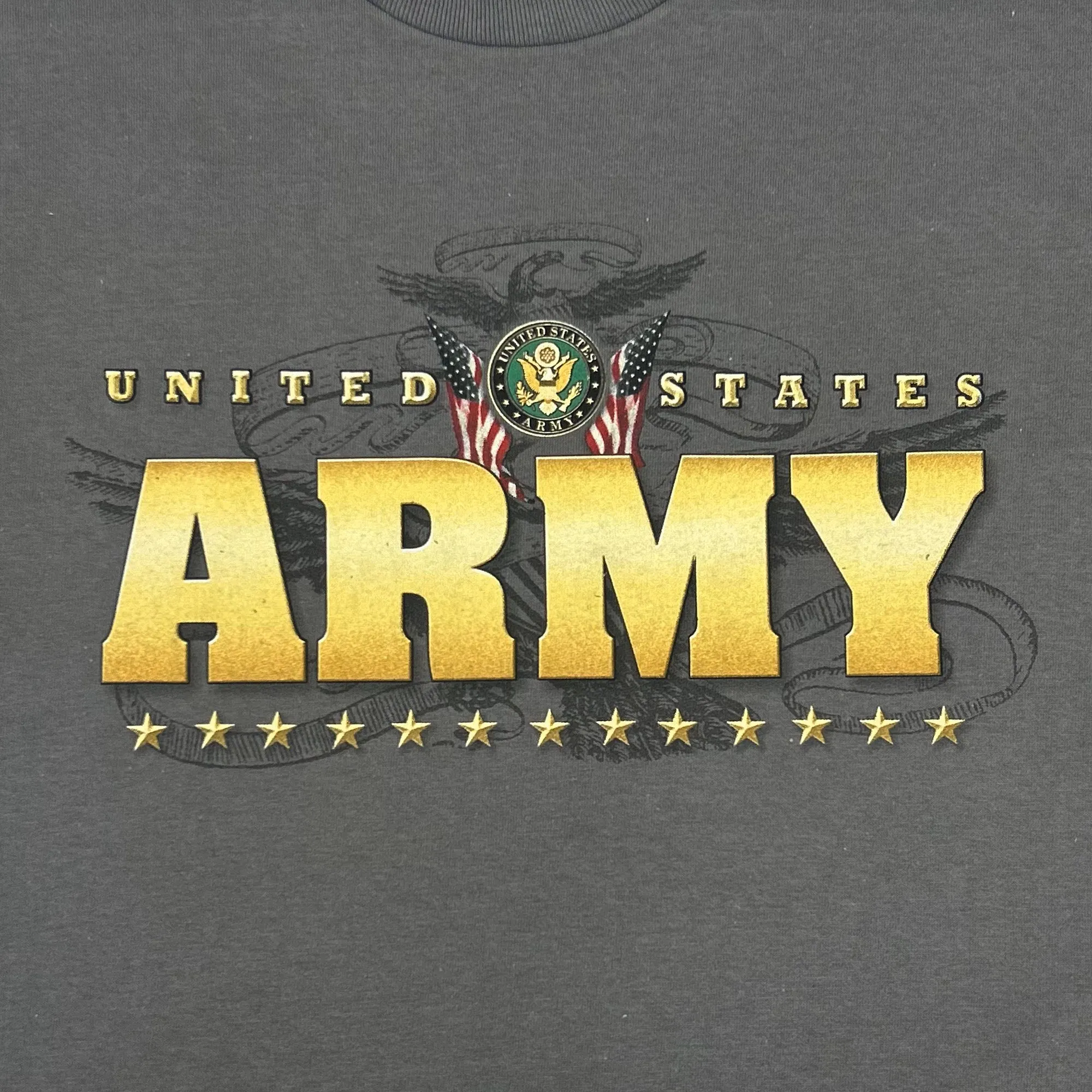 United States Army Gold Flags T-Shirt (Charcoal)