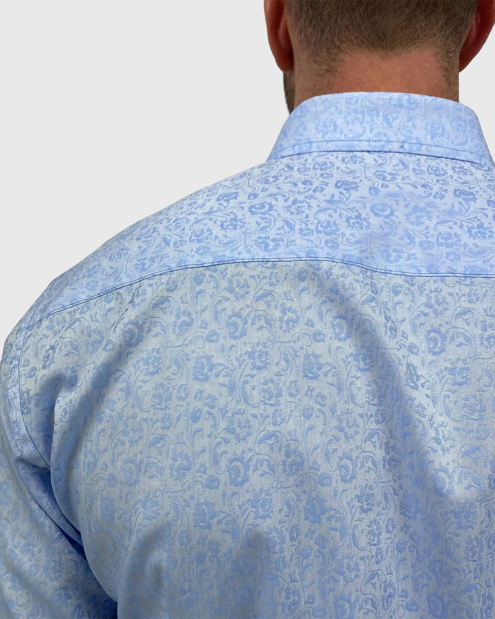 VINCENT & FRANKS S194S6720-03 BLUE JACQUARD SLIM SC SHIRT