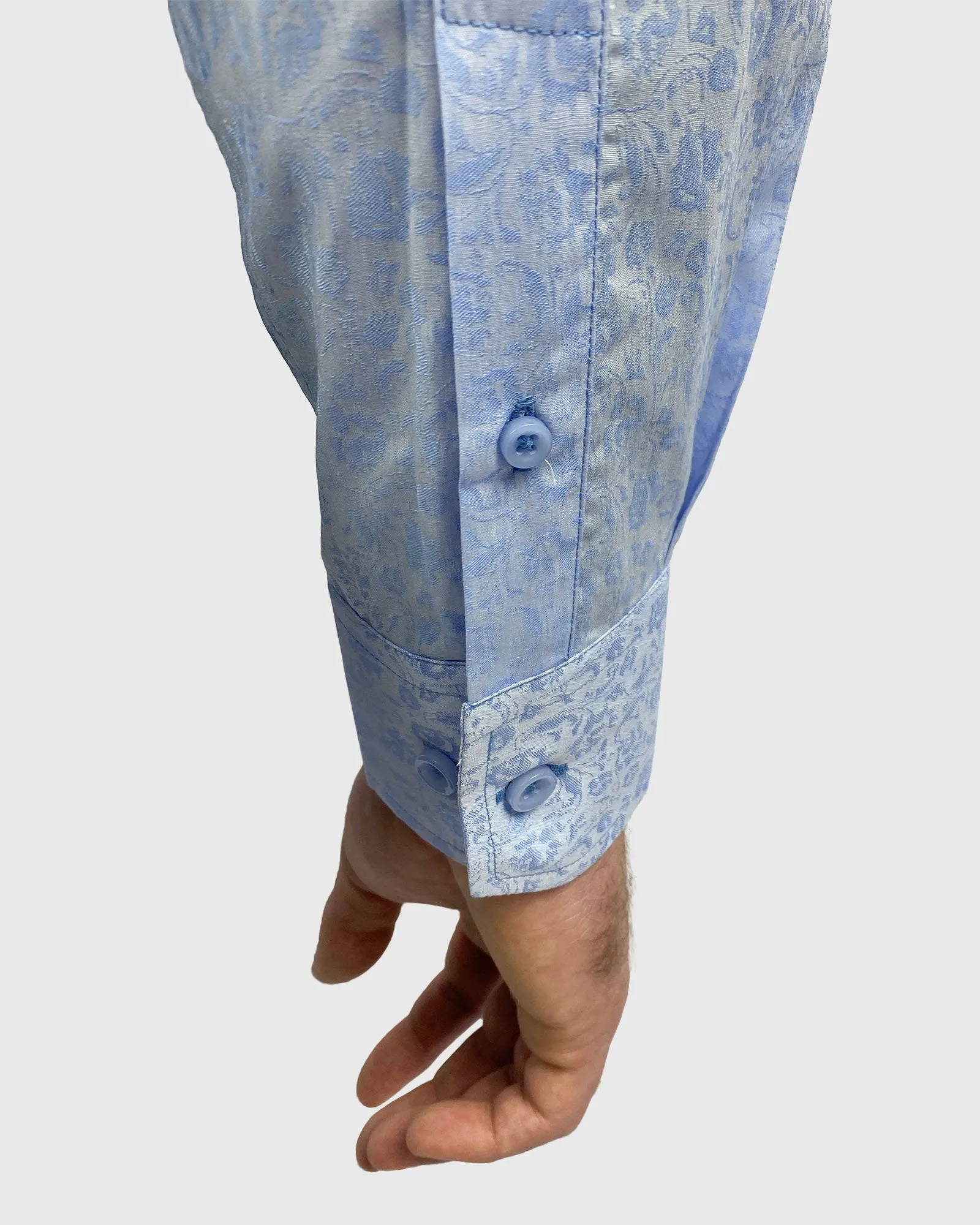 VINCENT & FRANKS S194S6720-03 BLUE JACQUARD SLIM SC SHIRT